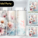 Personalized floral bridesmaid tumbler
Soft pink flower girl tumbler with ribbon
Tumbler with watercolor roses